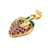 Brass Micro Pave Cubic Zirconia Pendants KK-P303-05G-2