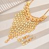 Elegant Middle Eastern Style Iron Flower Oval Tassels Earrings & Necklaces Sets for Women's Banquet IO3336-4
