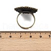Vintage Adjustable Iron Flower Finger Ring Components Alloy Cabochon Bezel Settings X-PALLOY-O036-01AB-NF-4
