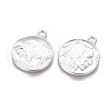 Tibetan Style Alloy Coin Pendants X-TIBEP-GC001-P-RS-2