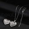 Anti-Tarnish 304 Stainless Steel Heart Locket Pendant Cable Chain Necklaces for Women NJEW-M050-04F-P-2
