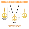 FIBLOOM Peace Sign Jewelry Set SJEW-FI0001-23-2