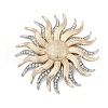 Sunflower Alloy Rhinestone Brooches for Backpack ClothesDouble  PALLOY-D361-12GP-1