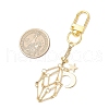 Brass Macrame Pouch Empty Stone Holder Pendant Decoration HJEW-JM03303-01-3