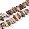 Natural Polychrome Jasper/Picasso Stone/Picasso Jasper Beads Strands G-T140-63-4
