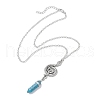 Synthetic Turquoise Pendants Necklace NJEW-JN04694-02-1