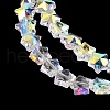 Electroplate Transparent Glass Beads Strands EGLA-U004-03A-AB01-3