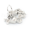 Brass Clear Cubic Zirconia Charms ZIRC-B010-22-4