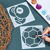 6Pcs 6 Styles PET Plastic Drawing Painting Stencils Templates AJEW-WH0326-56-4