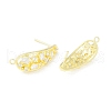 Brass Pave Clear Cubic Zirconia Stud Earring Findings KK-F875-03G-2