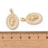 Rack Plating Brass Cubic Zirconia Shell Pendants KK-S368-11G-3