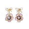 Flower Handmade Glass Seed Beads Dangle Stud Earrings EJEW-MZ00471-01-2