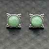 Alloy Natural Tiger Eye Flower Stud Earrings OL8231-10-1