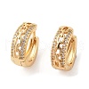 Rack Plating Brass Micro Pave Clear Cubic Zirconia Hoop Earrings for Women EJEW-G394-04A-G-1