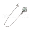 Stainless Steel Macrame Chain Pouch Round Natural Lapis Lazuli & Amethyst & Green Aventurine & Carnelian & Rose Quartz Holder Dowsing Pendulums PALLOY-JF02736-02-5