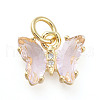 Brass Micro Pave Clear Cubic Zirconia Pendant ZIRC-P079-B01-11-1