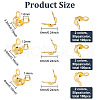 BENECREAT 300Pcs 6 Style Brass Bead Tips KK-BC0010-01-2