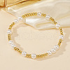 Bohemian Style Brass & Imitation Pearl Stretch Bracelets for Women XJ7717-2
