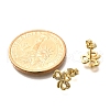 Clover Brass Micro Pave Clear Cubic Zirconia Stud Earrings EJEW-C126-02G-5