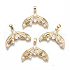 Brass Micro Pave Clear Cubic Zirconia Pendants KK-S354-252-NF-1