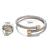 Stainless Steel Wire Twist Bangles & Cuff Rings Sets FS-WG3AC7D-01-2