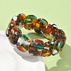 Lampwork Beads Stretch Bracelets for Men Women LAMP-P070-01-3