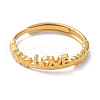 Ion Plating(IP) 304 Stainless Steel Heart with Word Love Adjustable Rings RJEW-D006-20G-2