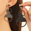 Flat Round Alloy Stud Earrings WG16A82-08-1