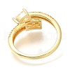 Rack Plating Brass Micro Pave Cubic Zirconia Open Cuff Rings for Women RJEW-M022-32G-3