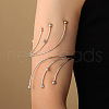 Round Beaded Alloy Upper Arm Open Cuff Bangles WG9CF3D-08-1