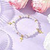 ABS Plastic Imitation Pearl Beads Stretch Bracelets BJEW-JB11778-01-1