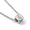 Cube Micro Pave Cubic Zirconia Pendant Necklaces & Bracelets Sets SJEW-JS01116-01-3