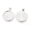 Metal Alloy Pendant Cabochon Settings X-PALLOY-A15654-S-2