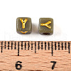 Plating Acrylic Beads OACR-N140-01G-Y-3