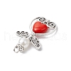 Acrylic & Plastic Imitation Pearl & Alloy Pendants PALLOY-JF03438-5