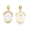 Brass Micro Pave Clear Cubic Zirconia Pendants KK-N227-133-1