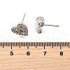 Brass Micro Pave Clear Cubic Zirconia Stud Earrings EJEW-M103-11P-5