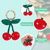 Cotton Yarn Cherry Pendant Decorations HJEW-AB00639-4