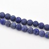 Frosted Round Natural Lapis Lazuli Beads Strands G-E302-110-6mm-1