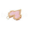 MIYUKI Delica Glas Seed Beaded Heart Pendants PALLOY-MZ00701-01-5