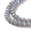 Electroplate Opaque Solid Color Glass Beads Strands EGLA-A034-P4mm-L13-3