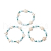 3Pcs Dyed Synthetic Turquoise & Natural Howlite Beads Bracelets for Women BJEW-JB11794-2