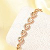 Brass Micro Pave Cubic Zirconia Link Chain Bracelets KK-R217-37G-2