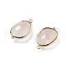 Natural Rose Quartz Faceted Oval Connector Charms G-H323-02G-13-3