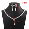 Alloy Rhinestone & Plastic Pearl Pendant Necklaces & Stud Dangle Earrings Sets FS-WGE3E8B-01-4