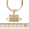 304 Stainless Steel Chakra Lotus Flower Hollow Pendant Necklaces NJEW-K283-29G-3