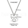 Stainless Steel Textured Pendant Necklaces for Women DY3365-2-2