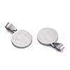 Flat Round with San Benito & Word 304 Stainless Steel Charms X-STAS-I036-03C-2