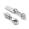Brass Micro Pave Clear Cubic Zirconia Clasp KK-C051-52P-2