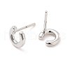 Brass Hollow Out Initial Letter Stud Earrings for Women EJEW-A044-01P-C-2